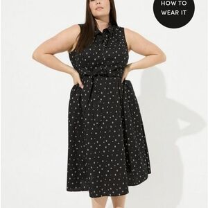 Torrid midi dress poplin cotton belted dress Size 4x